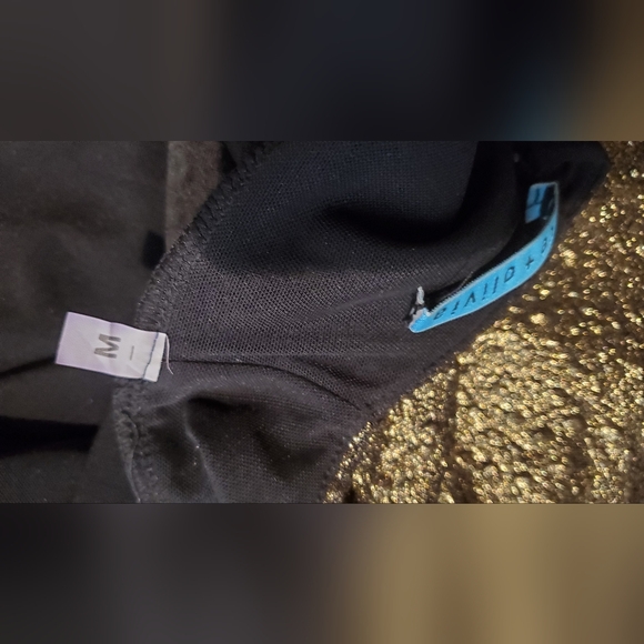 ALICE+OLIVIA - size M -COCKTAIL DRESS SPARKLE GOLD - - Picture 5 of 6